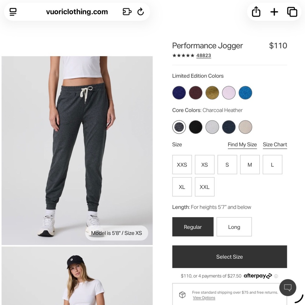 Vuori Black Drawstring Jogger Pants